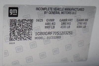 2025 Chevrolet Express Cutaway 3500 1WT