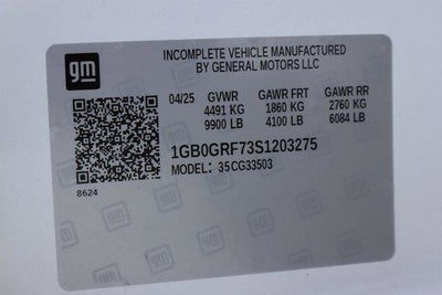 2025 Chevrolet Express Cutaway 3500 1WT